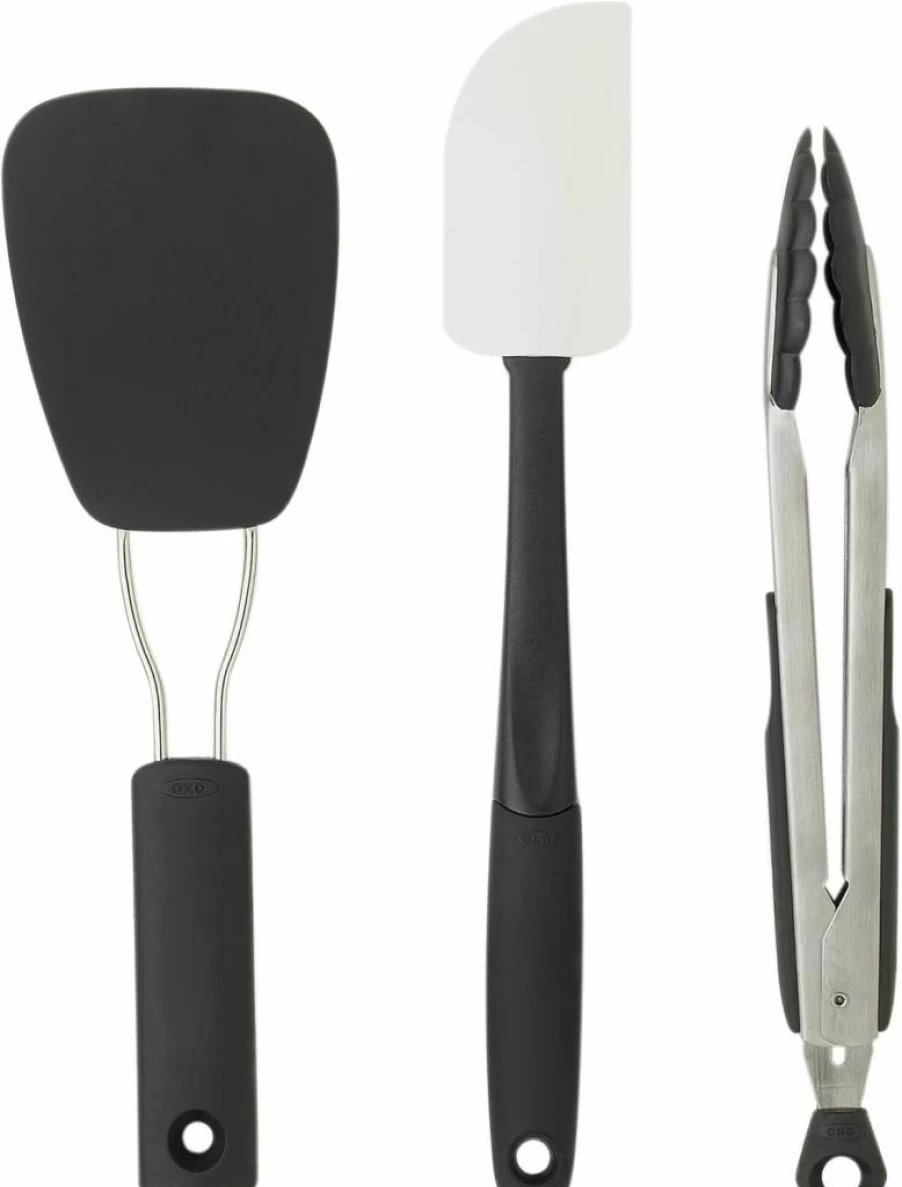 OXO Good Grips 3-Piece Non-Scratch Utensil Set for Non-Stick Cookware - Black