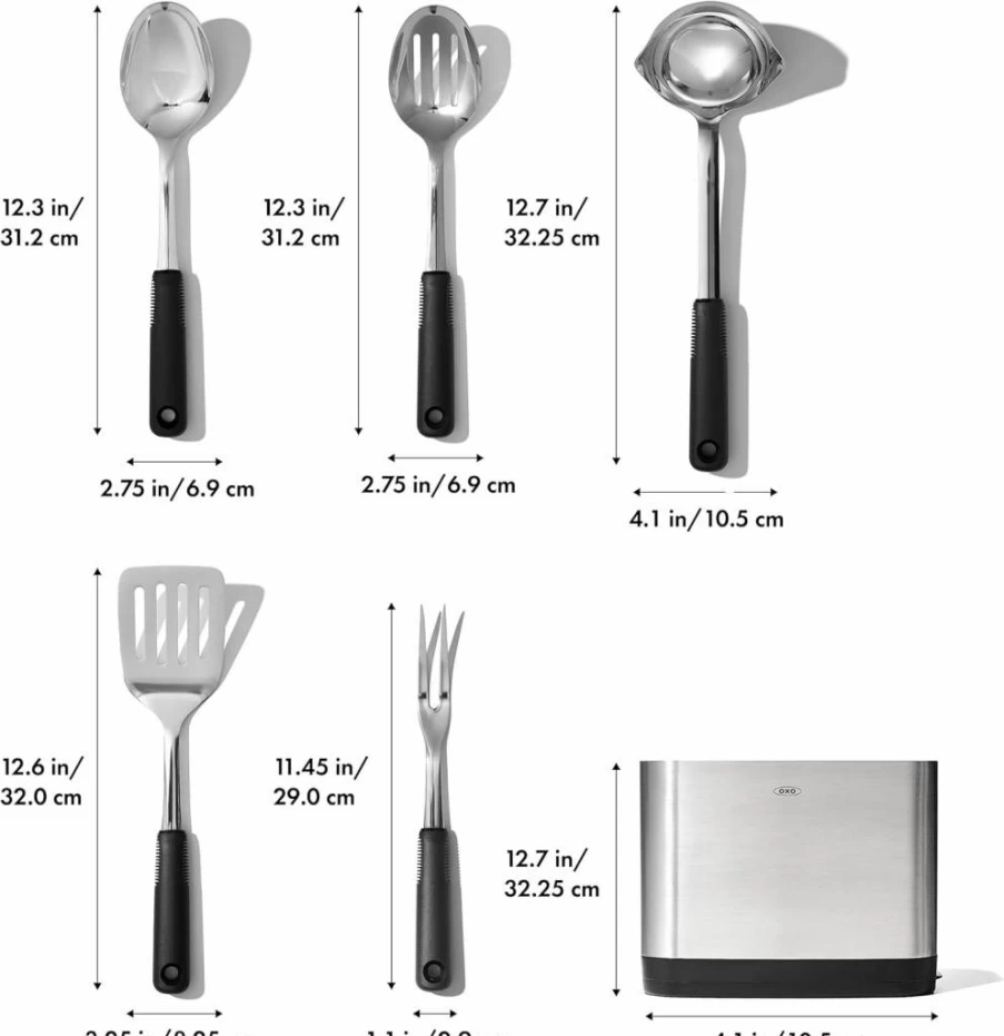 OXO Stainless Steel 6-Piece Kitchen Tool Set - Prep & Serve Utensils by OXO Good Grips