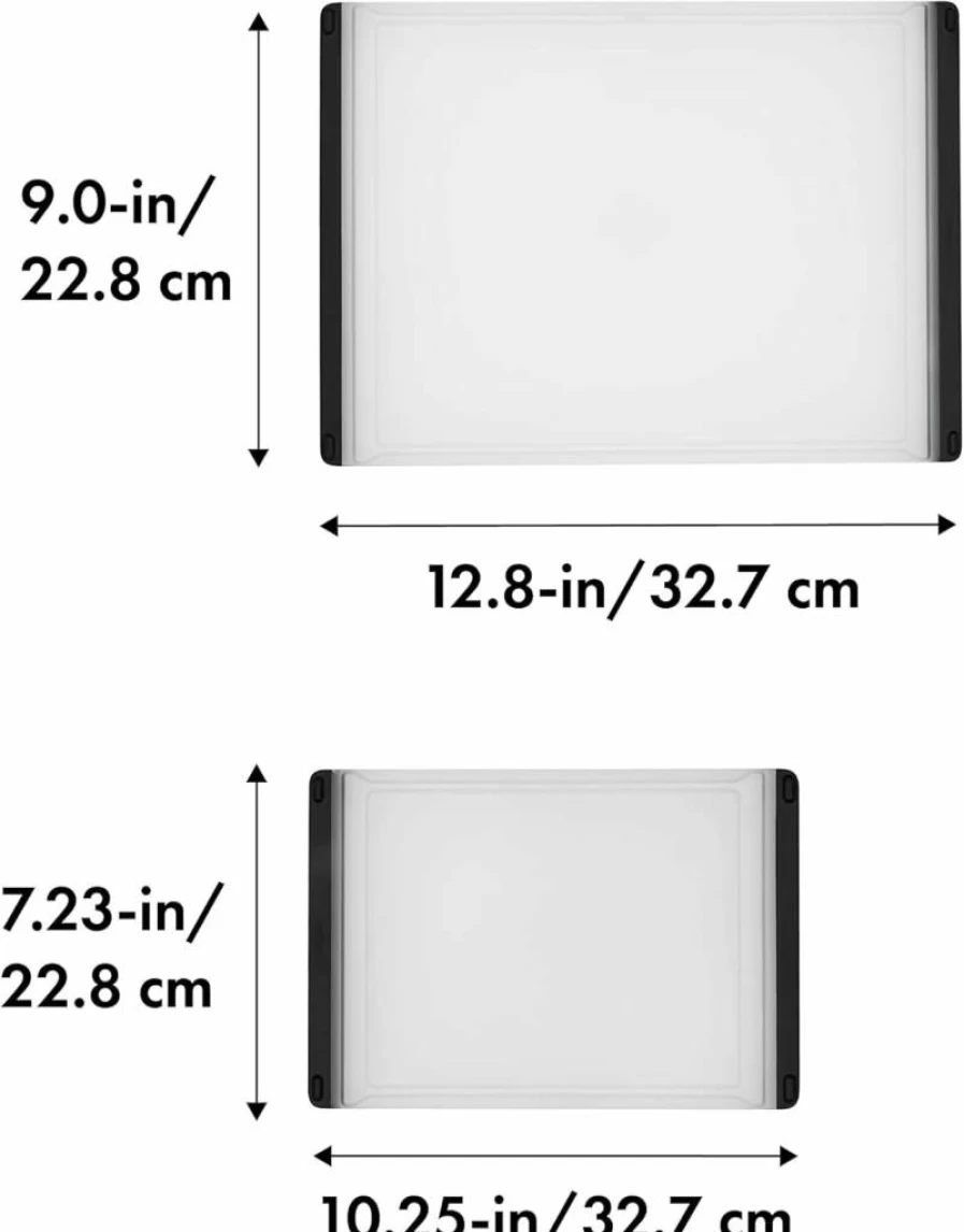 OXO Good Grips 2-Piece Clear Plastic Cutting Board Set - BPA-Free, Dishwasher Safe, Non-Slip Kitchen Cutting Boards