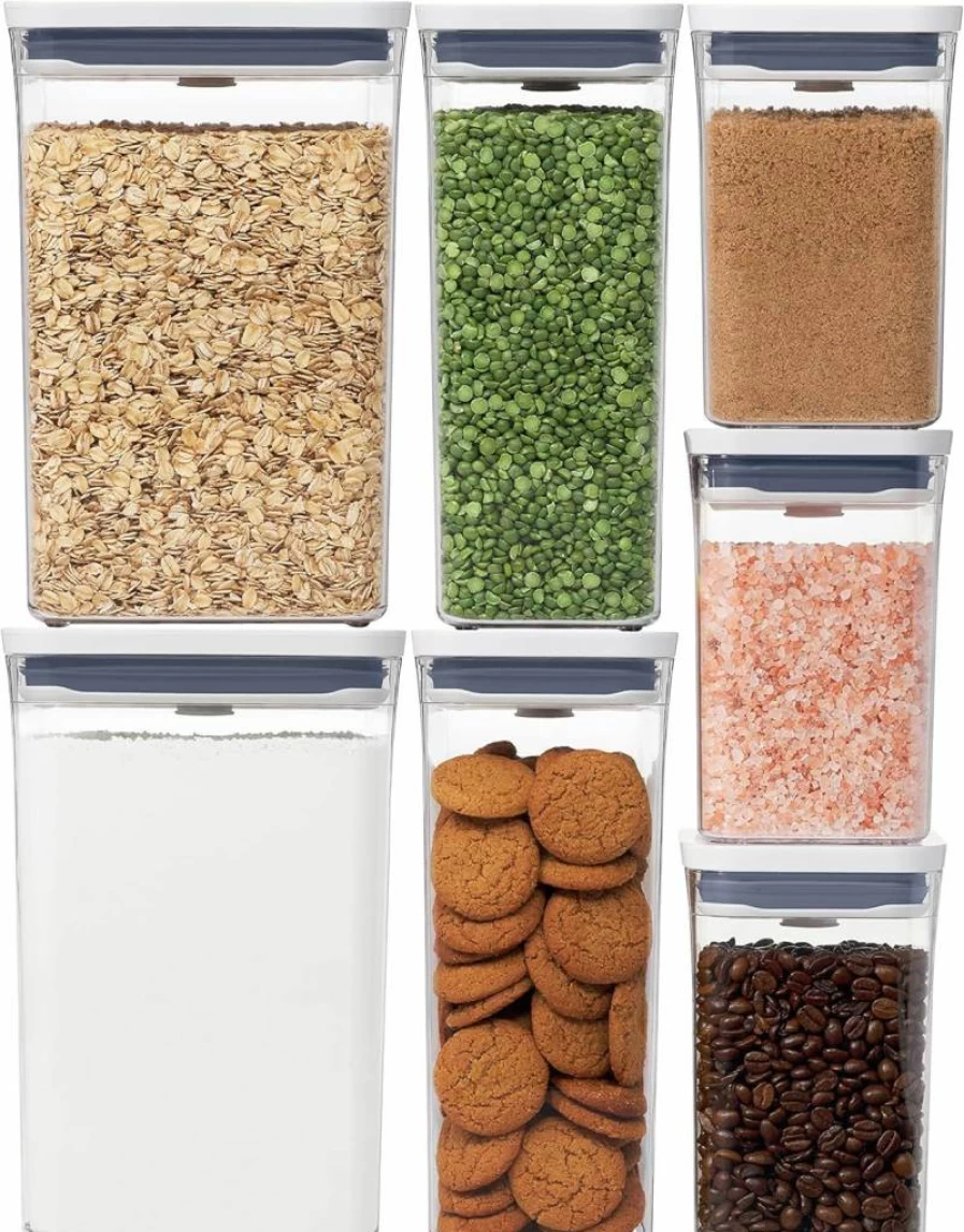OXO Good Grips 7-Piece Airtight Food Storage Container Set - BPA-Free Plastic Kitchen Canisters for Flour, Sugar, Cereal & Dry Goods