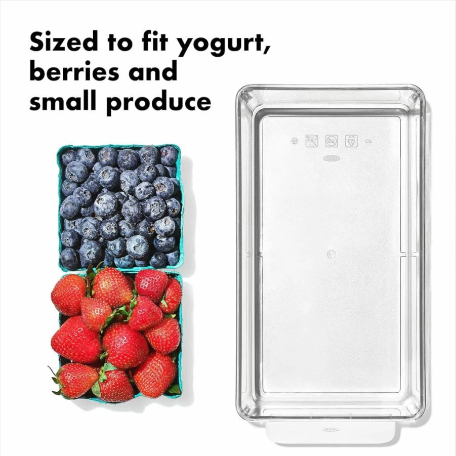 OXO Good Grips 8" x 10" Refrigerator Storage Bin for Deli Meats, Cheese, Fruits & Vegetables - Fridge Organizer Container