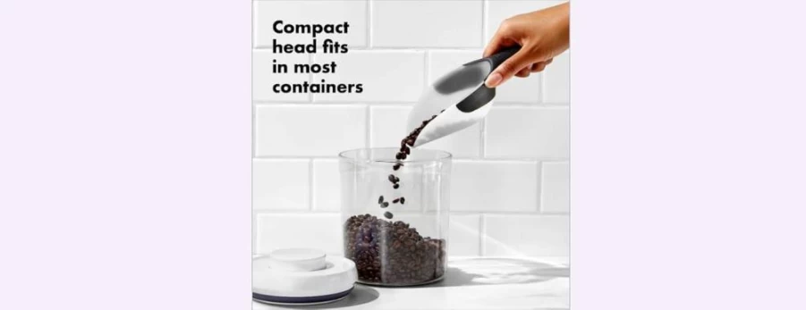 OXO Good Grips Flexible Kitchen Scoop - Durable White Plastic Serving Spoon for Baking, Cooking & Scooping