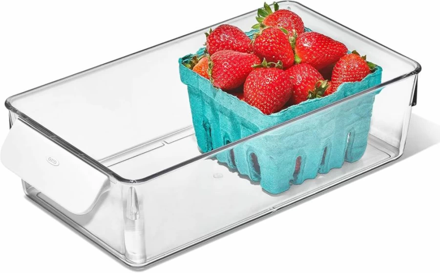 OXO Good Grips 5" x 10" Refrigerator Organizer Bin for Berries, Yogurt Cups, Snacks, and Food Storage