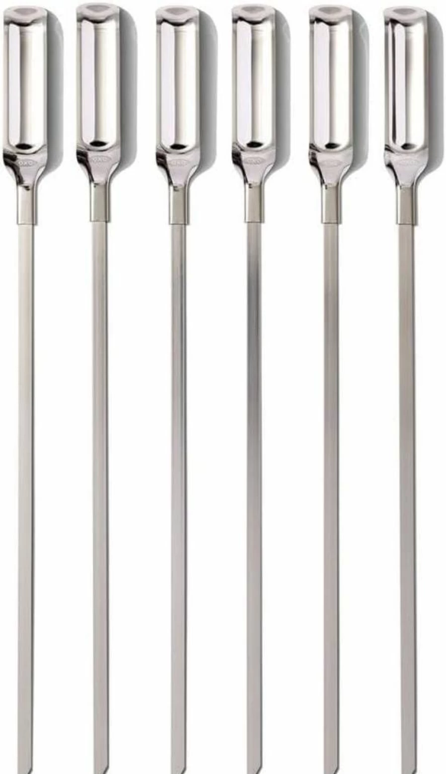 OXO Stainless Steel Grilling Skewers Set - 6-Piece BBQ Skewers for Grilling, OX0 Good Grips Grill Tools