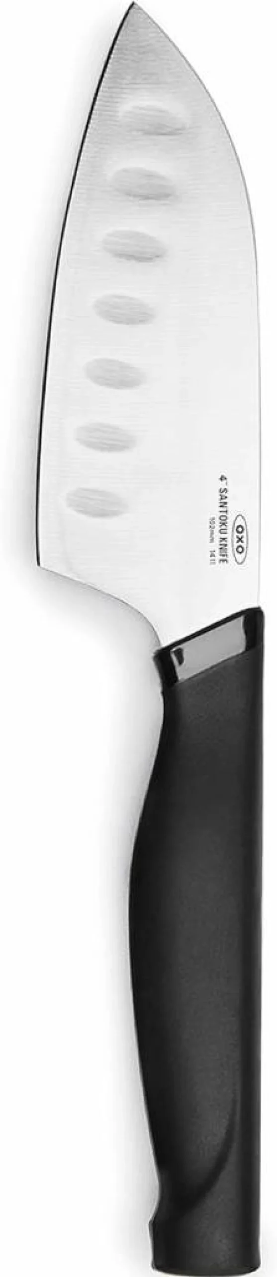 OXO Good Grips Mini Santoku Knife - 3.5 Inch Black Stainless Steel Blade, Ergonomic Soft Handle, Compact Kitchen Utility Knife for Precise Cutting