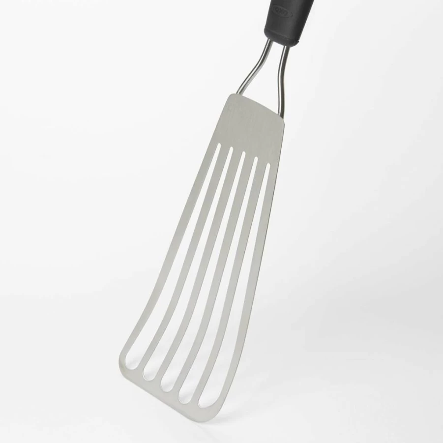 OXO Good Grips Black & Silver Restaurant Turner Spatula - Durable Kitchen Utensil for Cooking & Serving