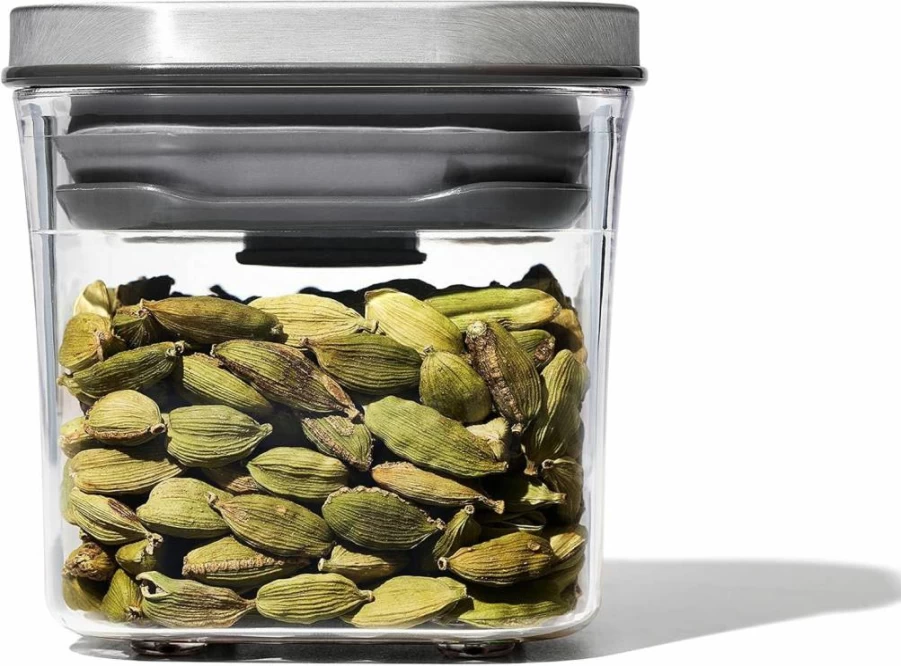 OXO Steel Pop Mini Spice Container - 0.2 Qt Airtight Kitchen Storage for Herbs, Seasonings & More