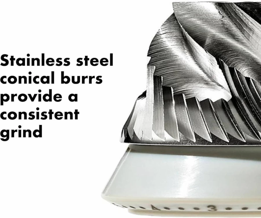 OXO Brew Conical Burr Coffee Grinder - Adjustable Grind Settings, Black, Manual Hand Coffee Grinder for Fresh Ground Beans