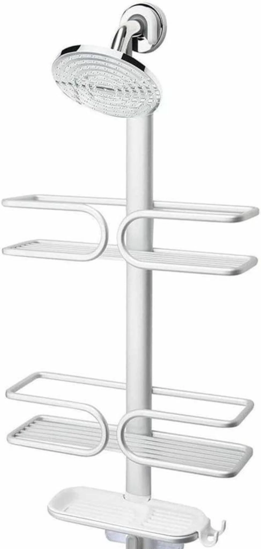 OXO 3-Tier Aluminum Shower Caddy with Good Grips - Durable Bathroom Storage Organizer