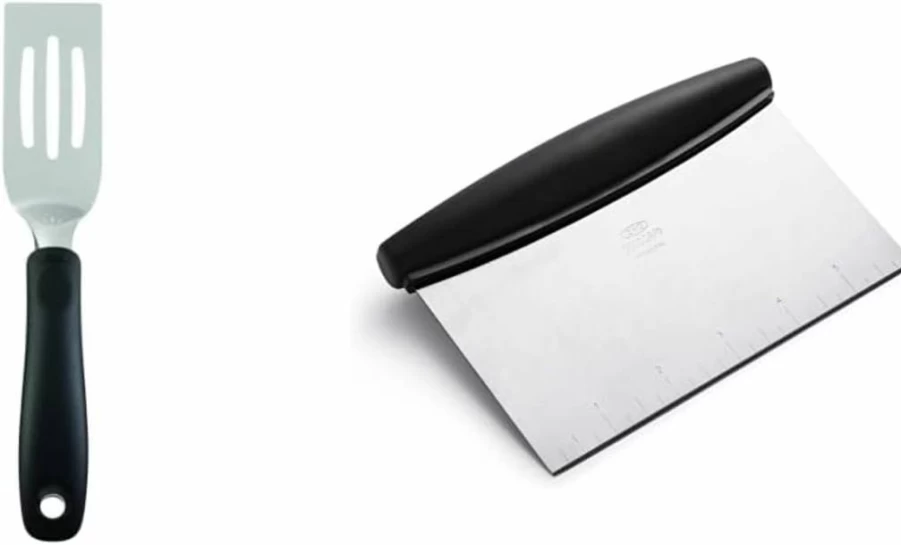 OXO Stainless Steel Cut and Serve Turner - Durable Kitchen Spatula with Comfortable Grip - Black by OXO Good Grips