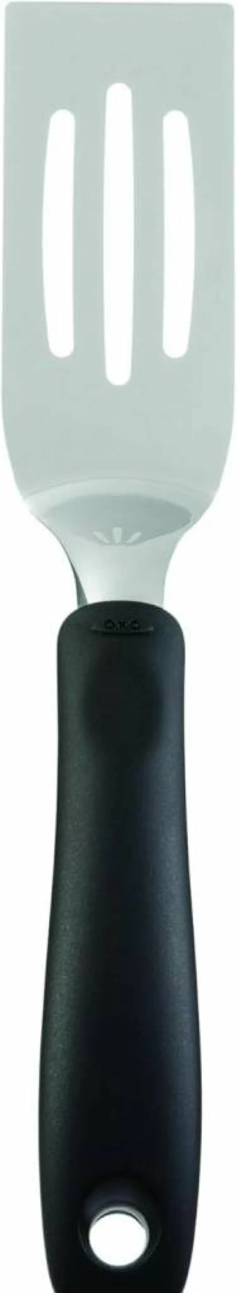 OXO Stainless Steel Cut and Serve Turner - Durable Kitchen Spatula with Comfortable Grip - Black by OXO Good Grips