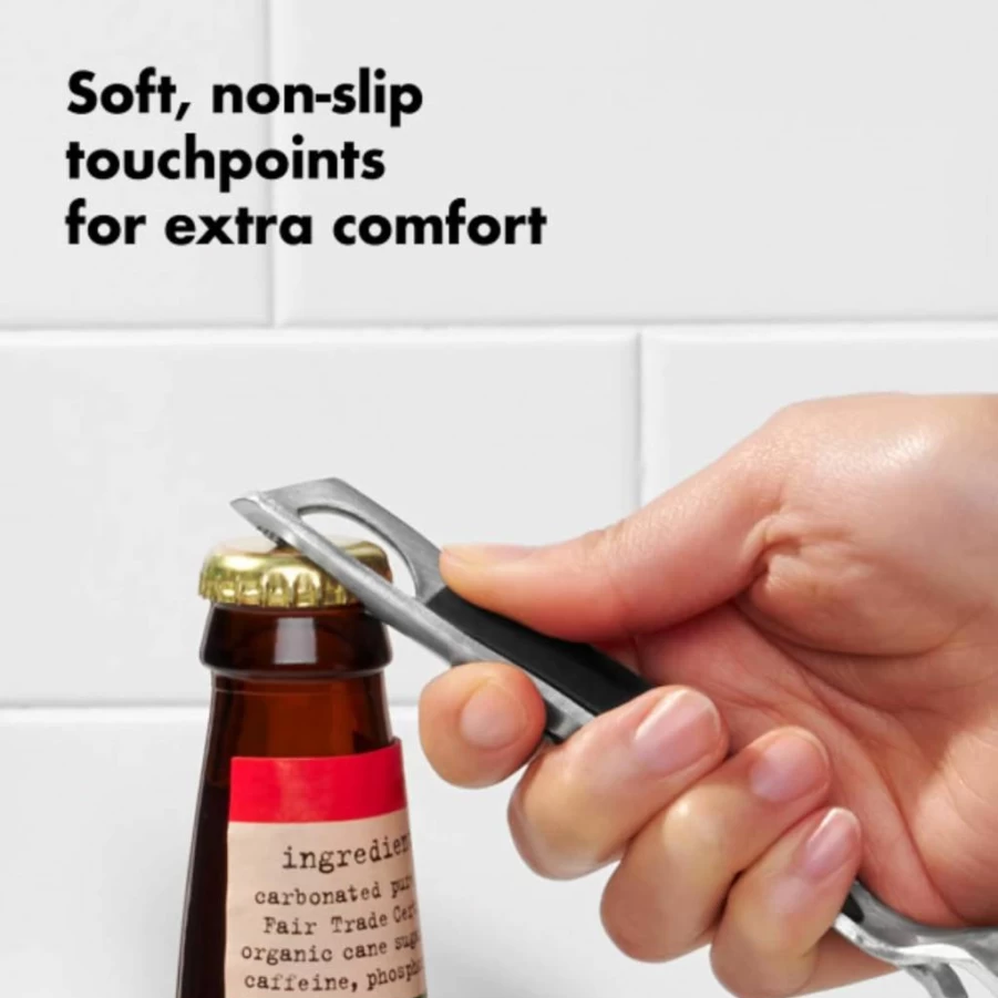 OXO Stainless Steel Can Opener - Durable Bottle Opener with Easy Grip Handle