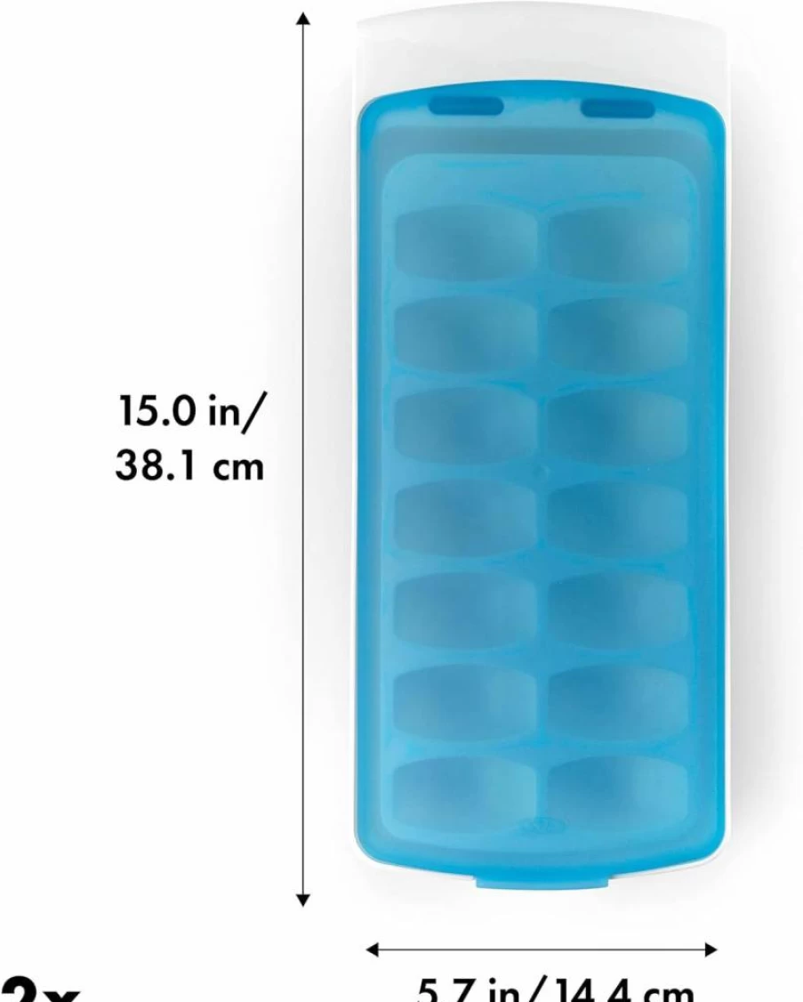 OXO Good Grips Leak-Proof Ice Cube Tray with Easy Release - BPA-Free Flexible Silicone, 14 Cubes