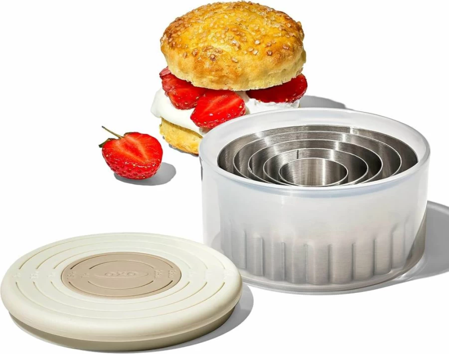OXO Good Grips Double-Sided Stainless Steel Cookie Cutters Set for Baking Biscuits & Pastries