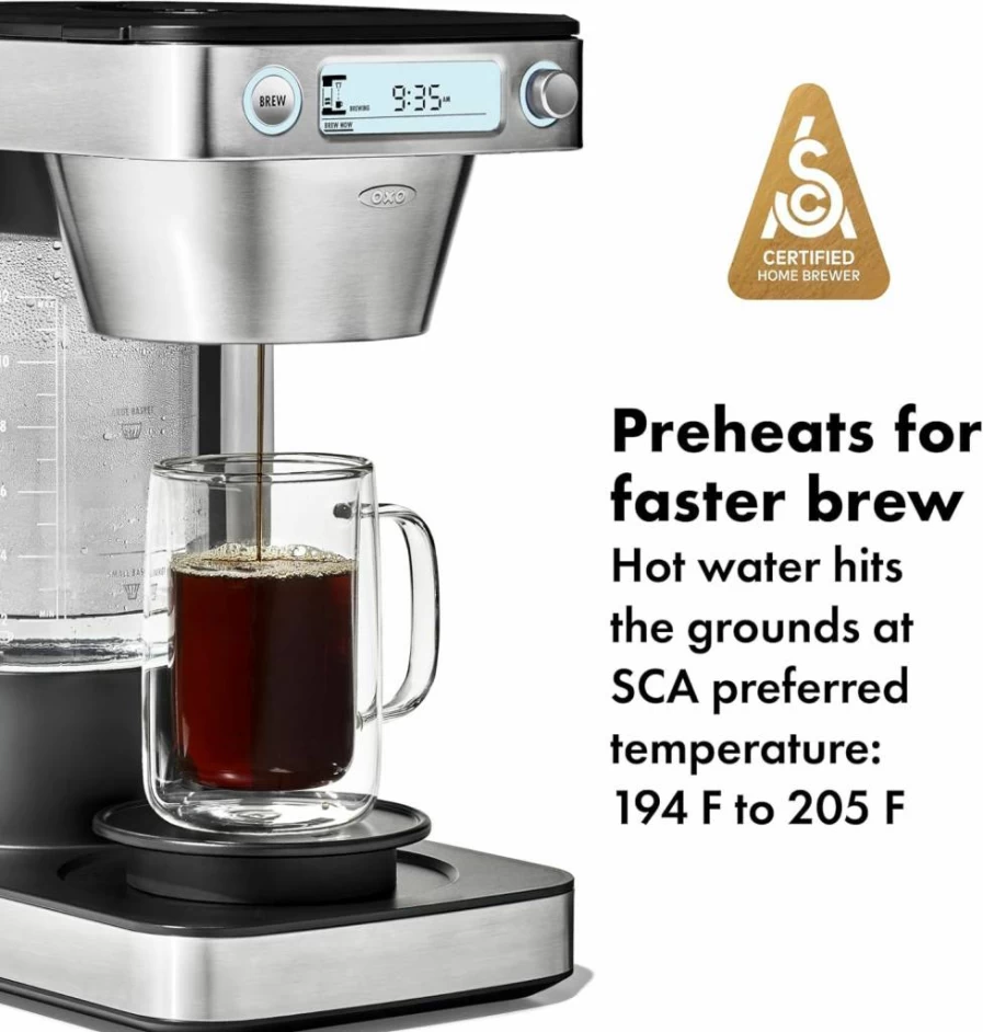 OXO Brew 12-Cup Coffee Maker with Single-Serve Function, Silver - Podless Design for Fresh Coffee