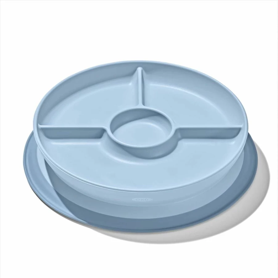 OXO Tot Divided Plate with Strong Suction Base - Navy Baby Feeding Dish