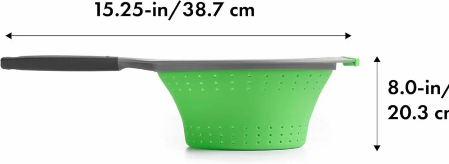 OXO Collapsible Silicone Colander - 3.5 Quart, Space-Saving, Green, Dishwasher Safe by OXO Good Grips
