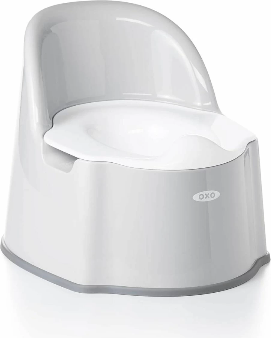 OXO Tot Toddler Potty Training Chair - Lightweight, Easy-Clean Gray Potty for Boys & Girls