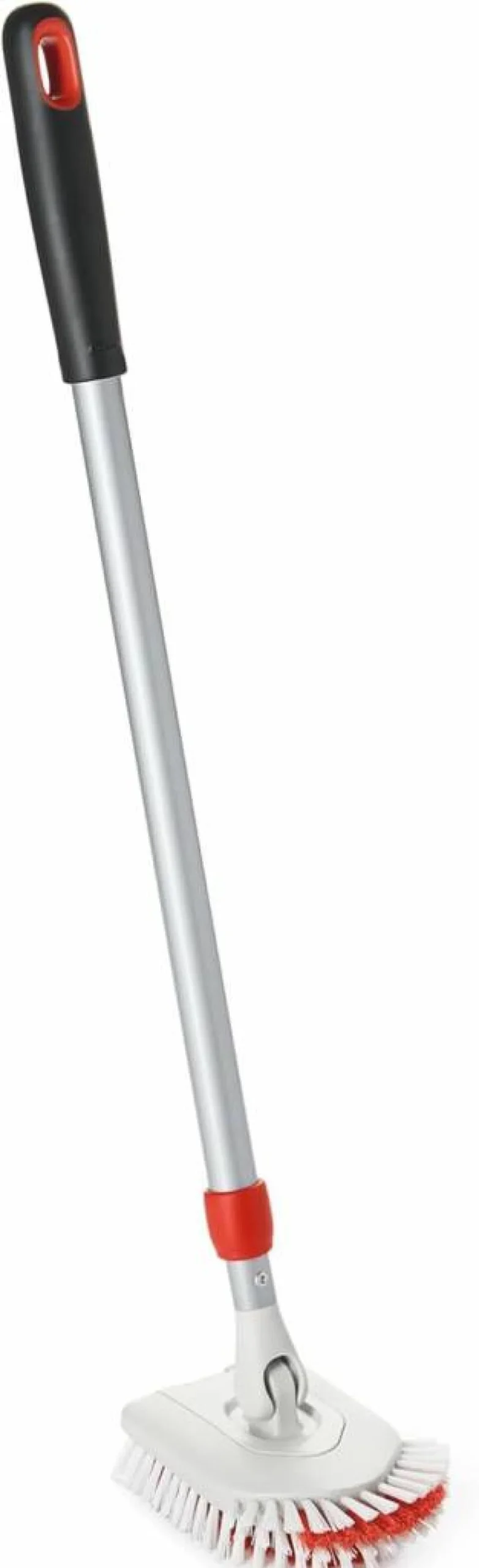OXO Extendable Tub and Tile Cleaning Brush with Long Handle, Durable Bristles, Non-Slip Grip, Orange - OXO Good Grips Bathroom Scrub Brush for Shower and Bathtub