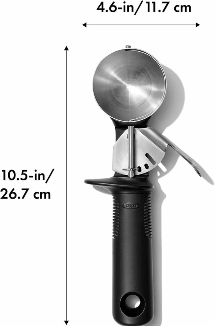 OXO Good Grips Classic Ice Cream Scoop - Ergonomic Handle, Durable Stainless Steel, Easy Release, Black