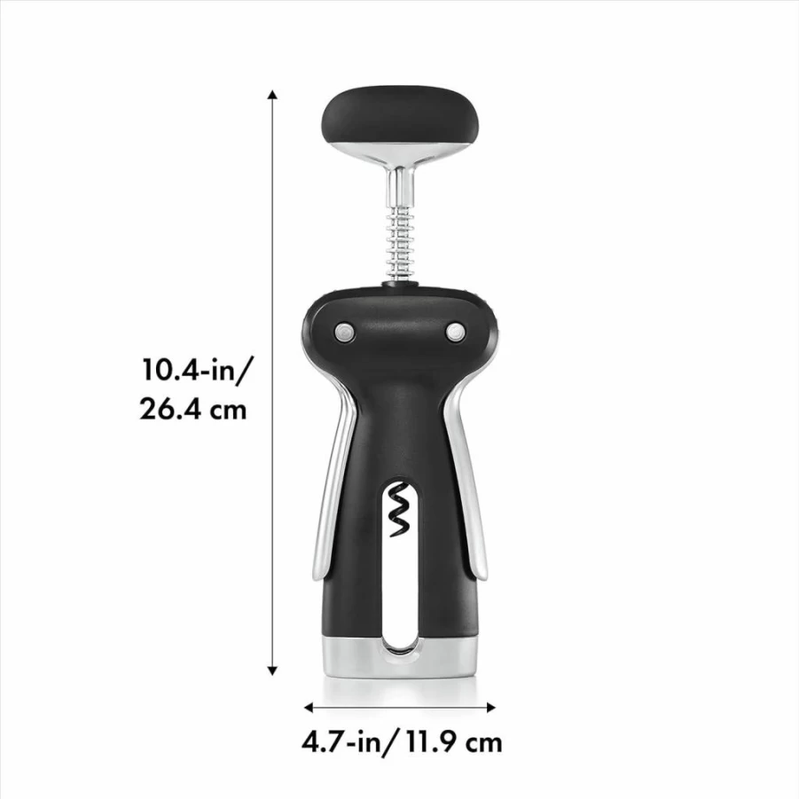 OXO Steel Double Lever Waiter's Corkscrew - Silver & Black, 1 Count, Premium Wine Opener