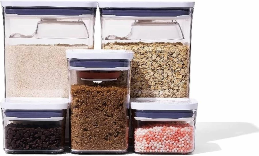OXO Good Grips 8-Piece Airtight Food Storage Container Set for Baking, Pantry & Kitchen Organization, BPA-Free Plastic, White