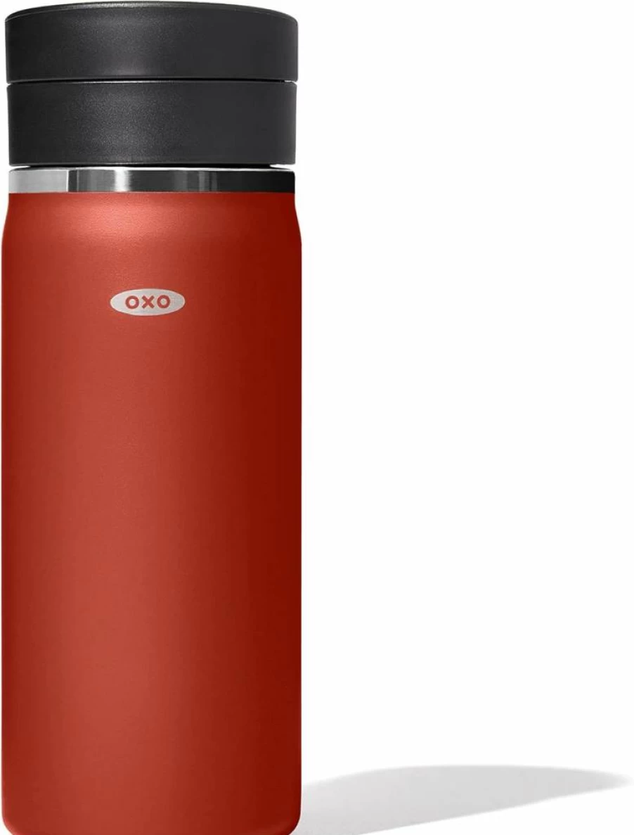 OXO Good Grips 16oz Leakproof Travel Coffee Mug with SimplyClean Lid - Insulated Stainless Steel Thermos, Terra Cotta