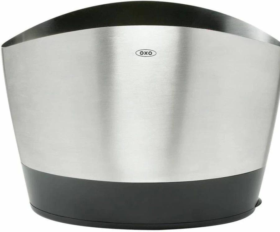 OXO Good Grips Stainless Steel Utensil Holder - 8.4 Inch Kitchen Countertop Organizer, Silver (6.25" Height x 4.75" Width)