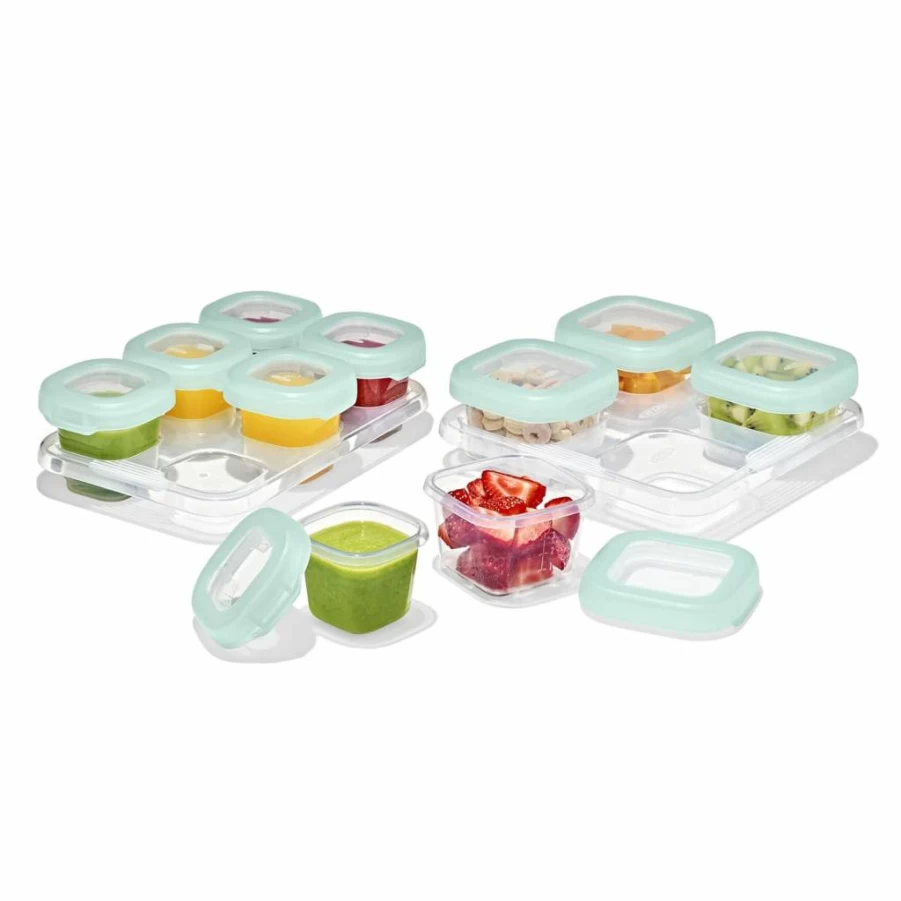 OXO Tot 12-Piece Stacking Baby Blocks Set, Teal - Educational Toddler Toys for Early Learning & Development