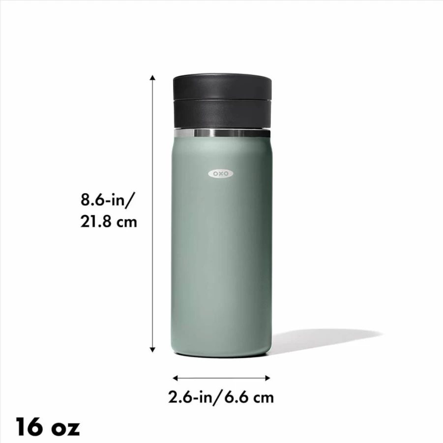 OXO Good Grips 20oz Leakproof Travel Coffee Mug with SimplyClean Lid - Terra Cotta, Insulated Stainless Steel Tumbler for Hot & Cold Drinks