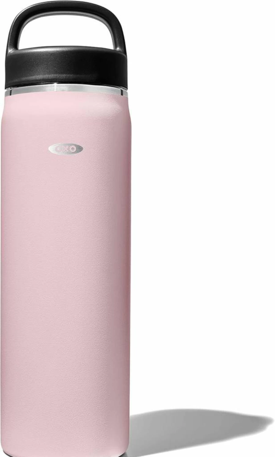 OXO 40oz Insulated Water Bottle with Handle and Lid, Onyx Black, Leak-Proof, BPA-Free, Stainless Steel Thermos for Hot & Cold Drinks