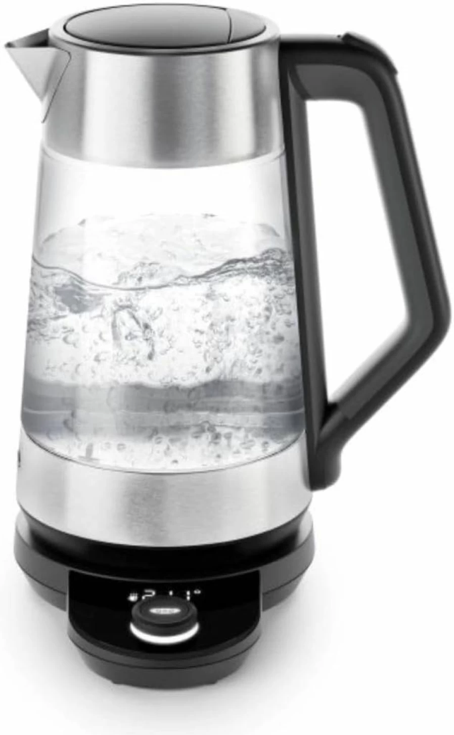OXO Electric Adjustable Temperature Kettle with Clear View, Stainless Steel, Fast Boiling, Cordless Pour-Over Coffee Tea Water Heater