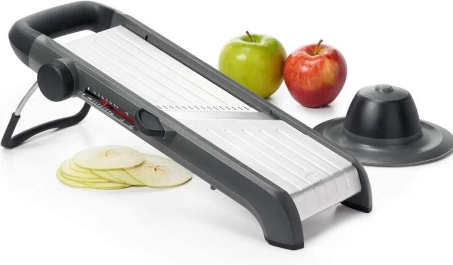 OXO Good Grips 2.0 Professional Mandoline Slicer - Stainless Steel Blade with Non-Slip Handle - Black & Steel Kitchen Slicer for Vegetables & Fruits