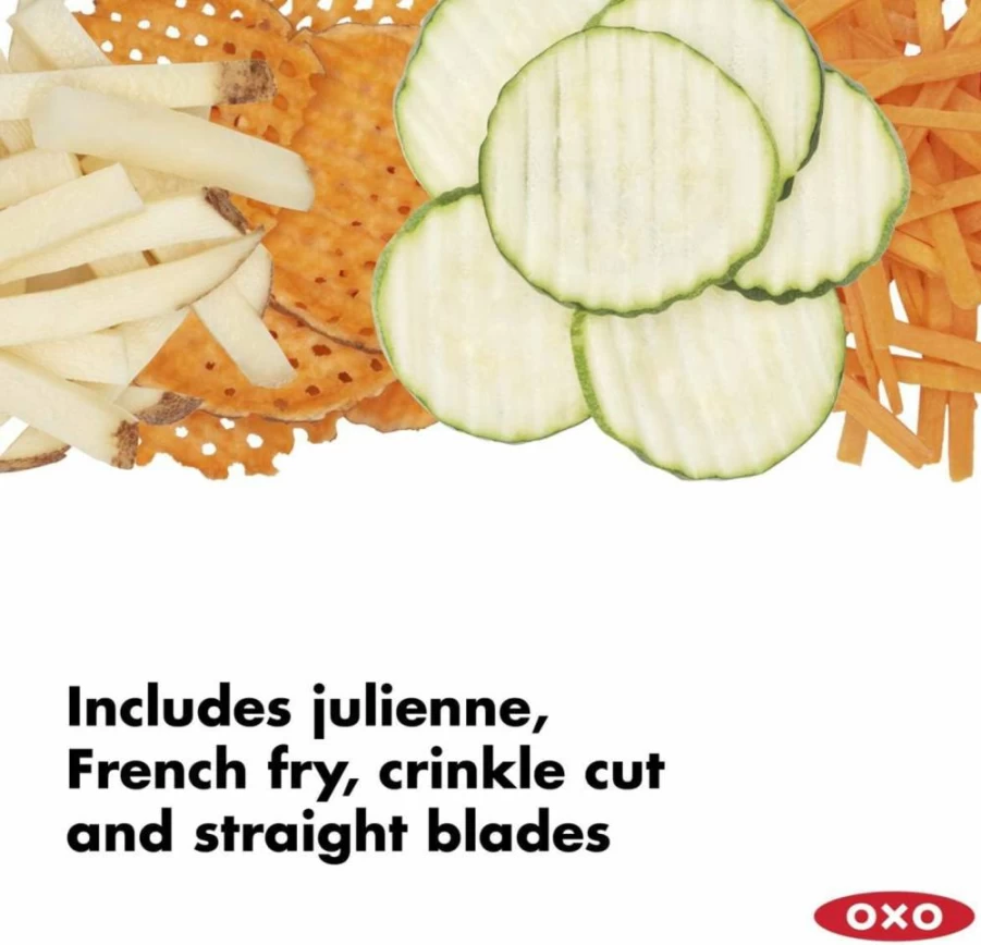 OXO Good Grips 2.0 Professional Mandoline Slicer - Stainless Steel Blade with Non-Slip Handle - Black & Steel Kitchen Slicer for Vegetables & Fruits