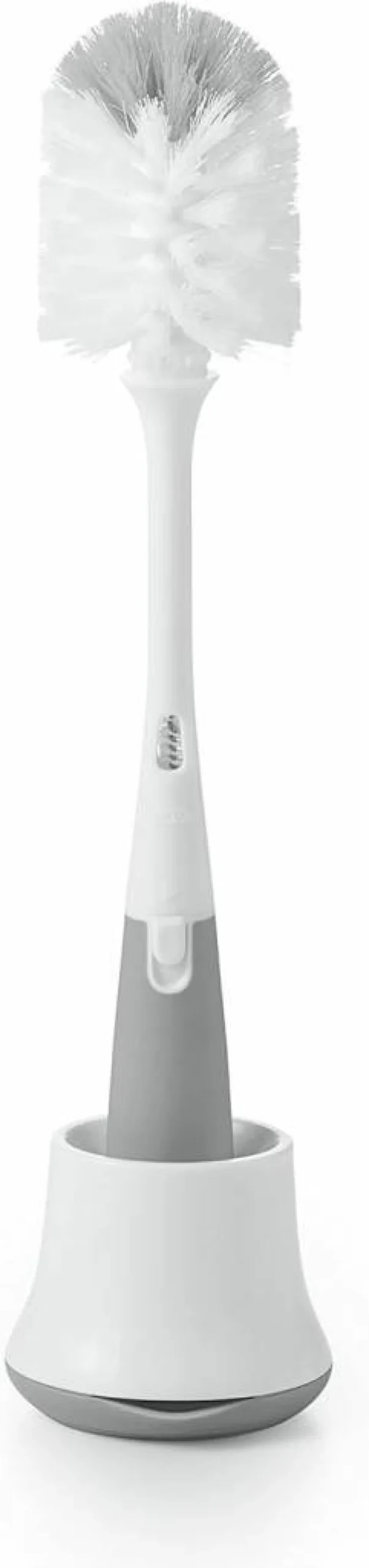 OXO Tot Baby Bottle Brush with Nipple Cleaner - Gray Bottle Cleaning Brush for Infant & Toddler - BPA-Free - 1 Pack
