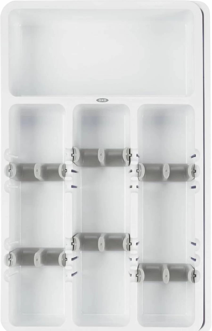 OXO Expandable Kitchen Utensil Holder - 9.75-Inch White Countertop Organizer by Good Grips