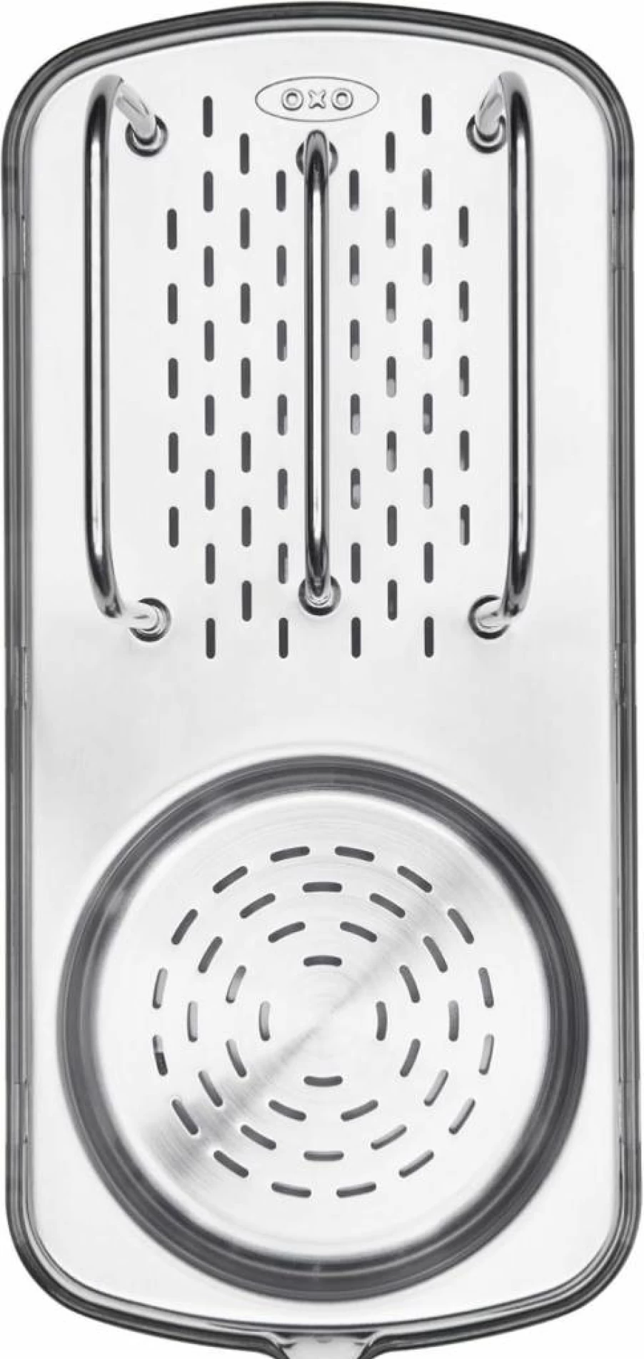 OXO Stainless Steel Sponge Holder with Good Grips - Black, Durable and Stylish Kitchen Organizer by OXO