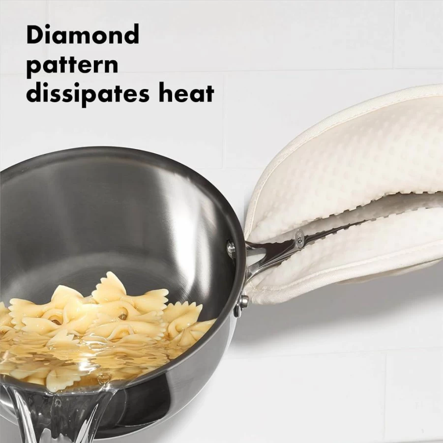 OXO Good Grips Heat-Resistant Silicone Pot Holder - Oatmeal Color, Non-Slip Kitchen Oven Mitt, Durable Cooking Handle Gripper for Hot Pots & Pans