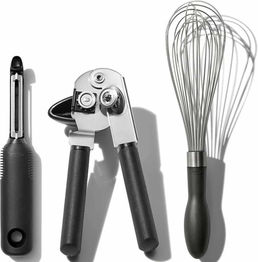 OXO Good Grips 4-Piece Stainless Steel Kitchen Tool Set - Essential Gadgets for Cooking & Baking