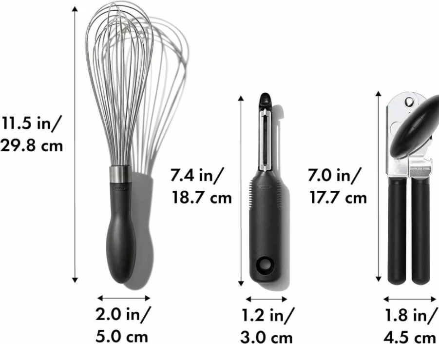 OXO Good Grips 4-Piece Stainless Steel Kitchen Tool Set - Essential Gadgets for Cooking & Baking