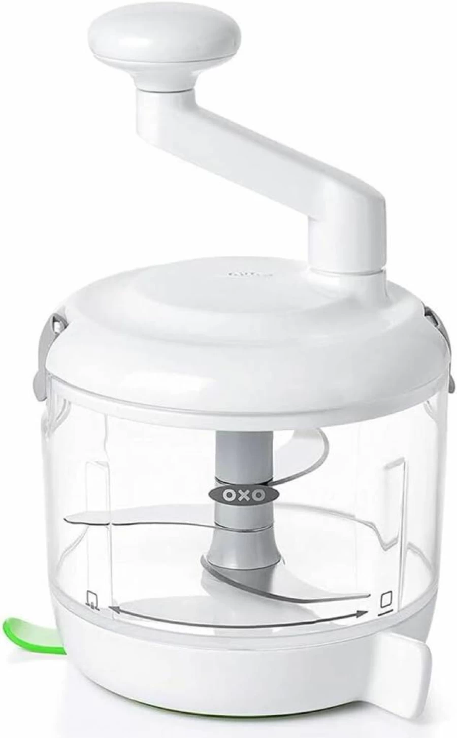 OXO Good Grips Stainless Steel Manual Food Chopper - One Stop Chop Processor with Plastic Handle