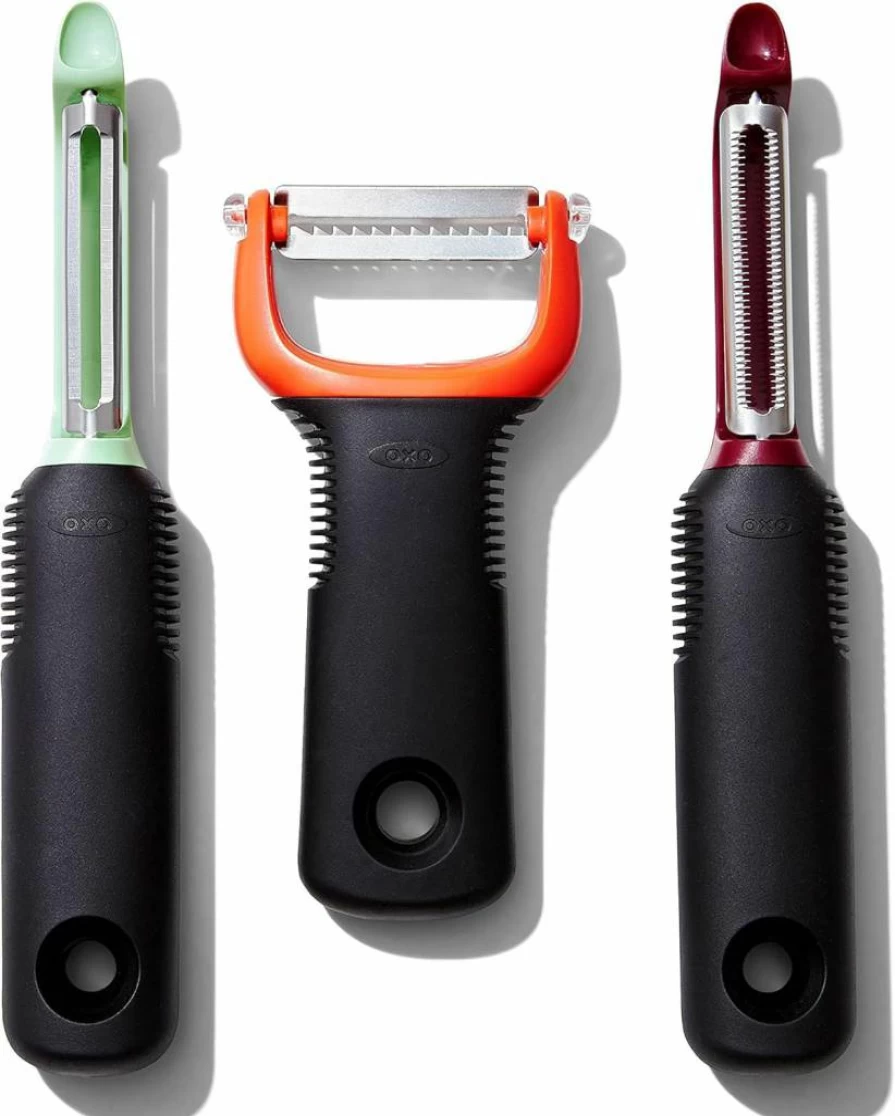 OXO Good Grips 3-Piece Vegetable Peeler Set for Beet, Fennel, Yam - Stainless Steel Peelers with Comfortable Grip