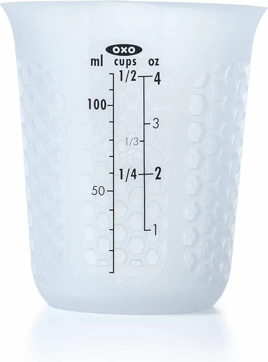 OXO 3-Piece Silicone Squeeze & Pour Measuring Cup Set – Flexible, Durable, BPA-Free (Blue)