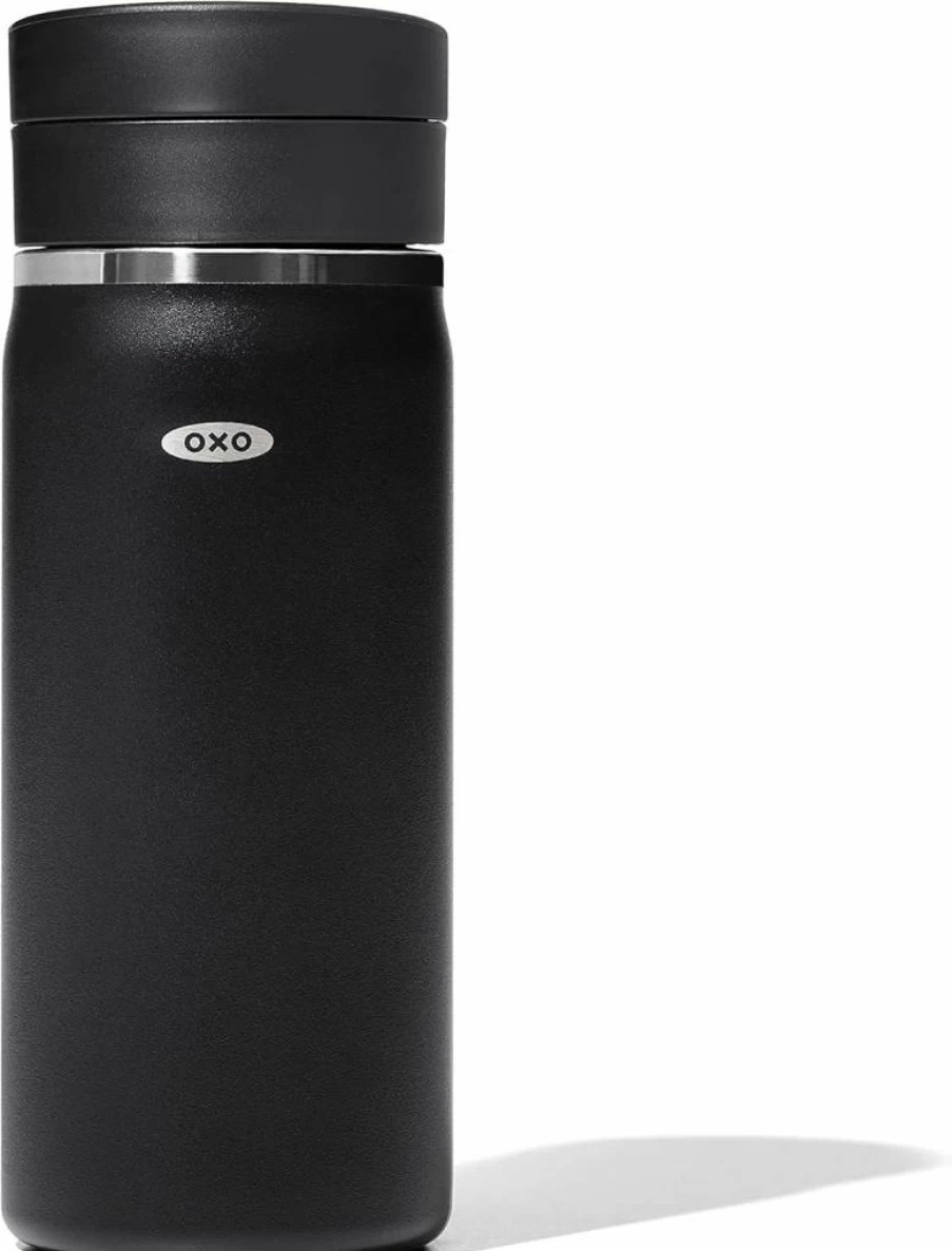 OXO Good Grips 16oz Leakproof Travel Coffee Mug with SimplyClean Lid - Insulated Stainless Steel Thermos, Onyx Black