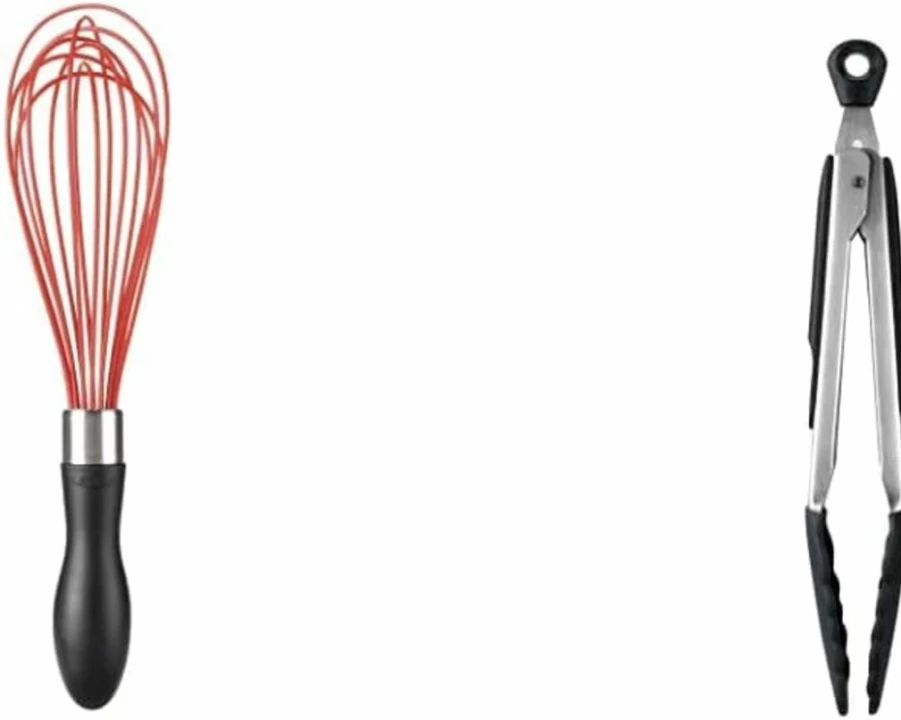 OXO 9-Inch Red Silicone Whisk - Good Grips Kitchen Utensil for Baking & Cooking
