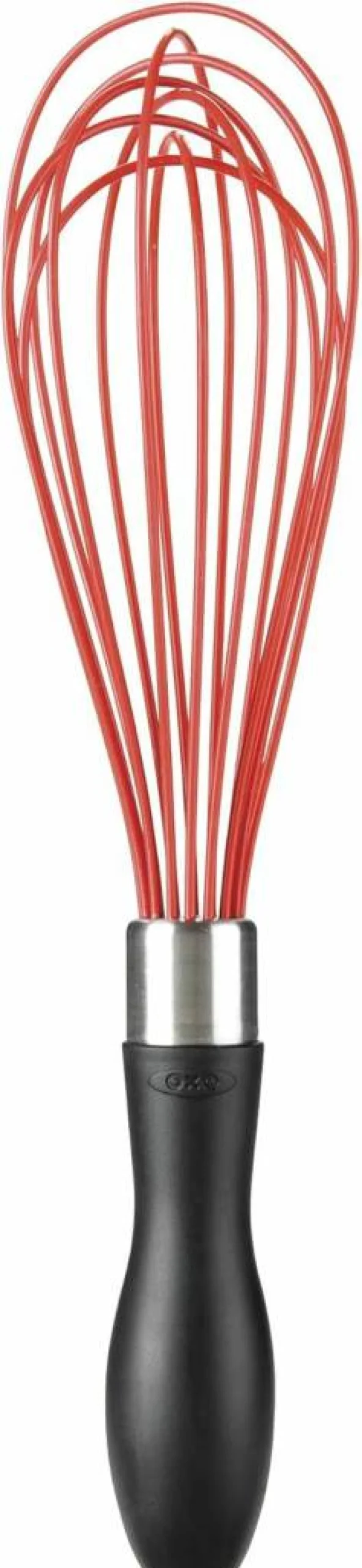 OXO 9-Inch Red Silicone Whisk - Good Grips Kitchen Utensil for Baking & Cooking