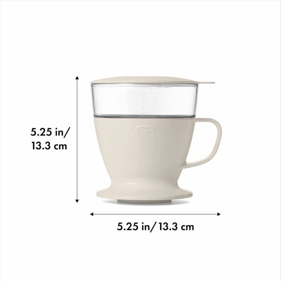 OXO White Single Serve Pour-Over Coffee Maker - 12 oz Compact Dripper for Fresh Brew