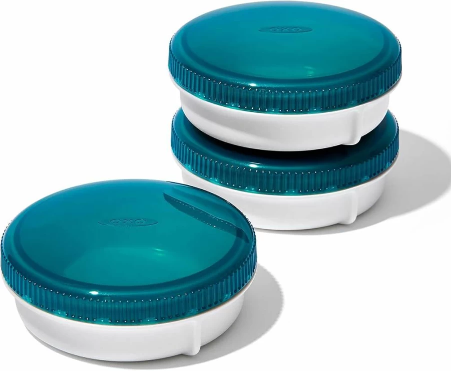 OXO Good Grips Leakproof Condiment Containers - 3-Piece Set for Fresh Food Storage, BPA-Free, Portable & Spill-Proof