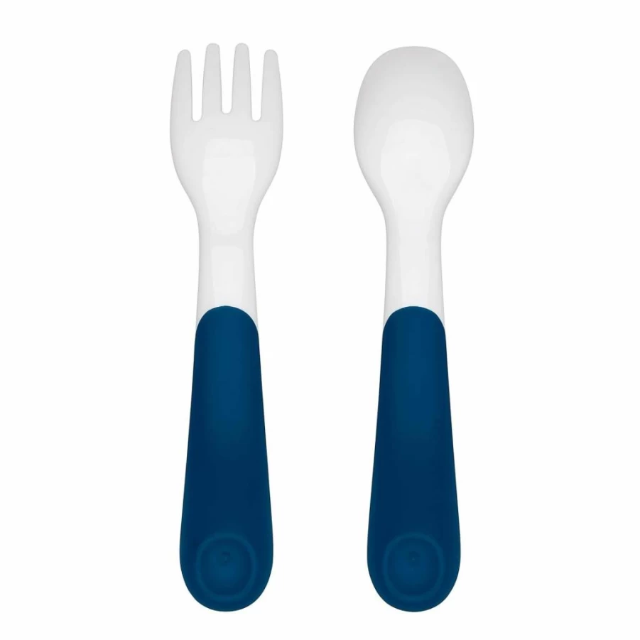 OXO Tot Travel Fork & Spoon Set with Case - Teal Baby Feeding Utensils for On-The-Go