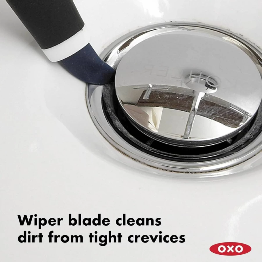 OXO Deep Clean Brush Set with Comfort Grips - Heavy Duty Scrub Brushes for Kitchen, Bathroom, Home Cleaning - Blue